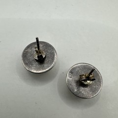 Vintage Sterling Silver Large Round Domed Stud Earrings 925
