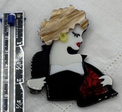 Marilyn Monroe Sexy Black Dress Acrylic Pin Vintage Look Brooch Pin