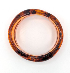Vintage Root Beer Lucite Bangle Bracelet Sculptural Criss Cross Acrylic MCM
