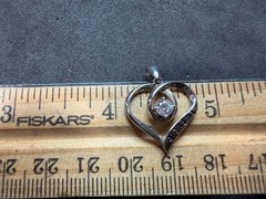 1.58g Vintage Sterling Silver 925 Heart Pendant Grandma Infinity Clear Round M