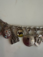 Vintage Sterling Silver Girls Charm Bracelet 11 Charms Ballerina Florida Disney