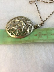 Pendant tracery with chain silver 875 Russian Soviet Gold vintage Russian USSR