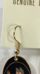 Cloisonne Earrings Dangle Flower Butterfly Vintage – NWT