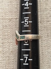 VINTAGE 925 STERLING SILVER CRUSHED TURQUOISE BAND RING SIZE 5.75