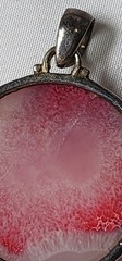 vtg Pink Druzy set in Sterling Silver Pendant 1.25″ round