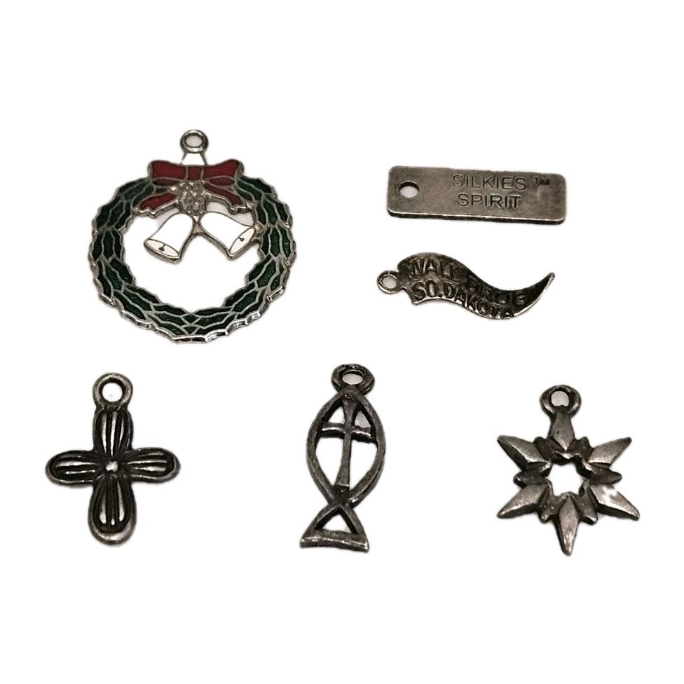 Vintage Sterling Silver 925 Charms Set (6 pcs) – Rare Collectible Lot W719