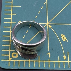Modernist Smooth Ring Vintage Signed Italy 925 Sterling Silver Size 7.75