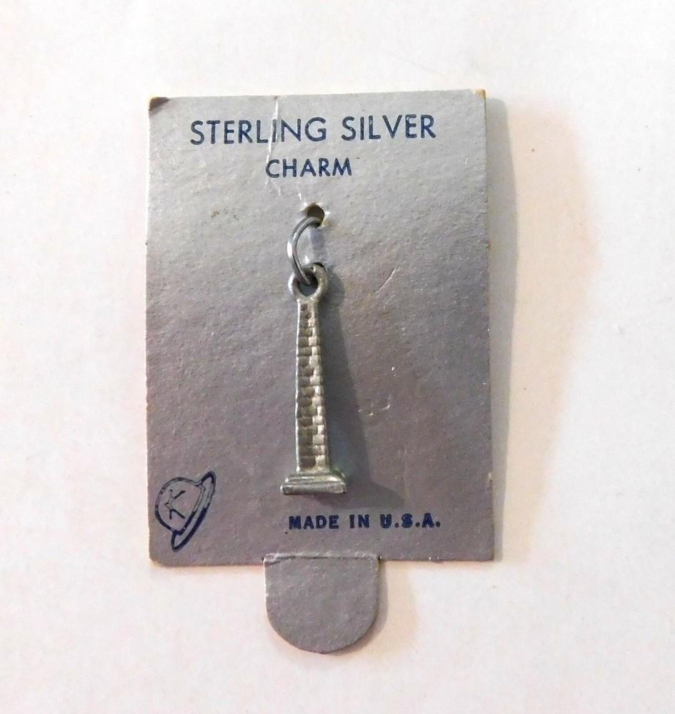 Vintage Washington Monument Charm Sterling Silver Pendant Jewelry Approx .75 In