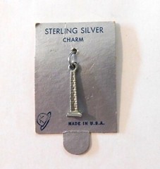 Vintage Washington Monument Charm Sterling Silver Pendant Jewelry Approx .75 In