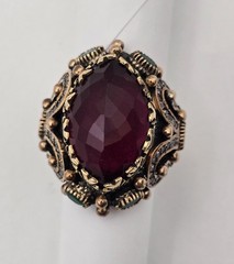 Vintage High Quality Costume Jewelry Ring Stamped 925 Size 8-1/4 Metal Gemstone