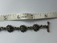 Vintage Sun Face Celestial Sterling Silver 925 Link Bracelet 8″ 19.8 Grams
