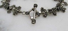SAKI Vintage Sterling Silver Textured Bracelet & Necklace Set ~ 74grams ~ 7-A369