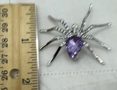 Alloy Purple Spider Rhinestones Brooch Pin Pendant