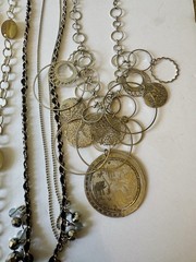 Estate Jewelry Lot Necklaces Rings Wearable Silver Tone 35+ Vintage – Now