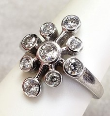 Vintage Natural Diamond Cocktail Ring 0.80CT(Est). 14K gold S-7.25