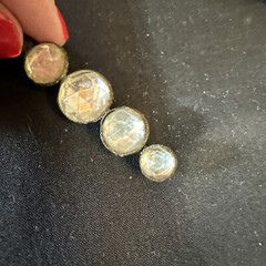Vintage Clear Rhinestone Cabochon Bar Brooch Bezel Set C Clasp Jewelry 2.25 in