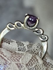 Vintage Color Changing Purple Sapphire 10K Yellow Solid Gold Ring Sz 6.25