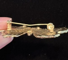 Vintage Butterfly Brushed Gold Tone Brooch Pin Jewelry Large 2.25 In Lifelike
