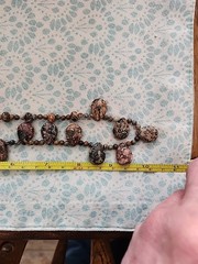 Vintage JTV Leopard Jasper Semi Precious Gemstone Bead Necklace Fishhook Clasp