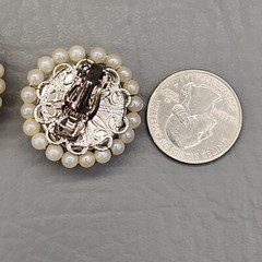 Vtg Bead Necklace Earrings Faux Pearls Layered Peach Art Glass Hong Kong 31″