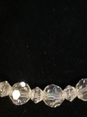 Vintage AB Crystal Glass Necklace stamped Japan – one strand 15″ end to end