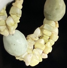 Vintage Tourmaline Quartz Stretch Bracelet 6.25in Green Chunky Boho 46.48g