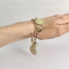 Vintage 1940’s 1950’s Horse Boat Charm Bracelet 14K Yellow Gold, 22.09 Grams