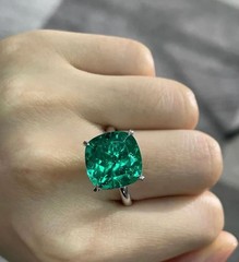 Art Deco Vintage 3.50 Ct Natural Green Emerald Wedding Ring 925 Sterling Silver