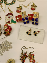 Vintage To Modern Lot of 40 Christmas Holiday Pierced Earrings Costume Jewelry