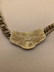 Vintage Jackie Collins Panther NECKLACE Gold Silver Tone Collar Jewelry 17″ long