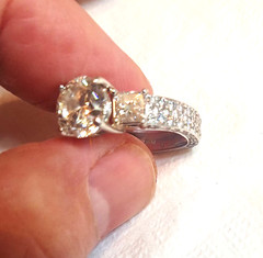 Vintage Lady’s 2.85ct Natural Diamond 5.35 TCW Platinum 900 Engagement Ring