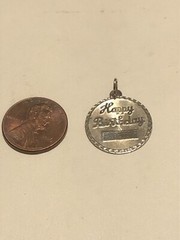 Vintage Sterling “Happy Birthday” Pendant Signed JJJ
