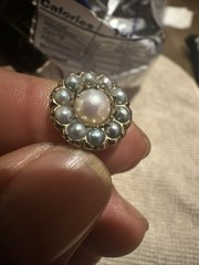 Antique Victorian 10k Yellow Gold Natural Pearls Cluster Ring