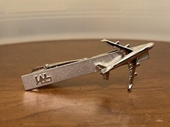 Vintage JAL Japan Airlines Tie Clasp Clip Bar Marked Silver