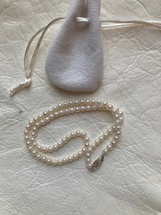 Dainty 16″ Akoya Pearl Choker Necklace, 4.5-5mm, Sterling Clasp