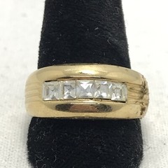 Vintage 18KT GE Gold Plated & Rhinestones in Bold Look Ring varied sizes