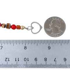 Vintage Sterling Silver 925 Red Beaded Bracelet 8.5″