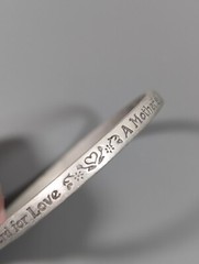 Vintage Pewter Mom Angel Love Bangle Bracelet 8.5 in