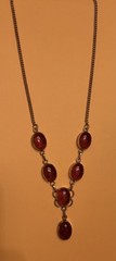 Vintage Neckless Cornelian 925 Silver Chain 19 Inch In The Gift Box