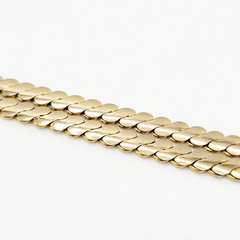 Serpentine Style Shiny Gold Tone Chain Necklace Womens Mens Vintage 24 inch
