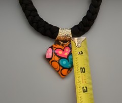 Hand Painted Boho Heart Necklace Lot RARE One of a Kind Frida Free Shipping!