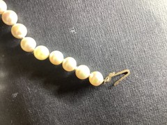 Vintage 1950s 14K Gold cultured Japanese Akoya Pearl Necklace, 50cmHand knotted