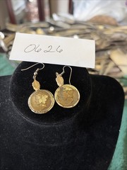 Vintage Coin Dangle Earrings Silver Mercury Dimes 1943 & 1944