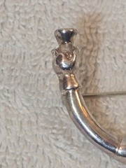 Silver Horn Shaped Brooch Pin