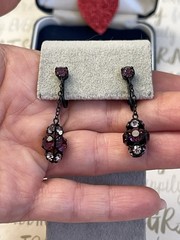 Vintage earrings Crystal Clip Vintage 1940s-1950s Beautiful
