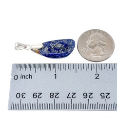 Sterling Silver 925 Blue Lapis Lazuli Dangle Pendant
