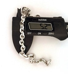 Vintage Sterling Silver 925 Heavy 5.2mm Rolo Chain Bracelet 28.2g 7.5″