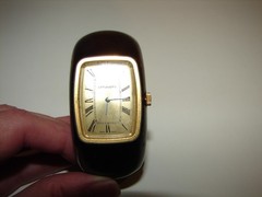 Vintage DYNASTY Watch Tortoise Polystyrene Plastic Clamp Bangle
