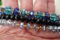 FACETED GLASS CRYSTAL BEADS MIX LOT 11 DIFFERENT STRETCH/WRAP BRACELETS #1831A
