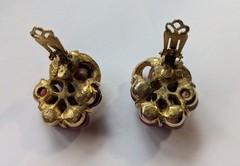 Mode-Art Company Vintage Clip Earrings Gold Tone And Faux Pearl & Signed